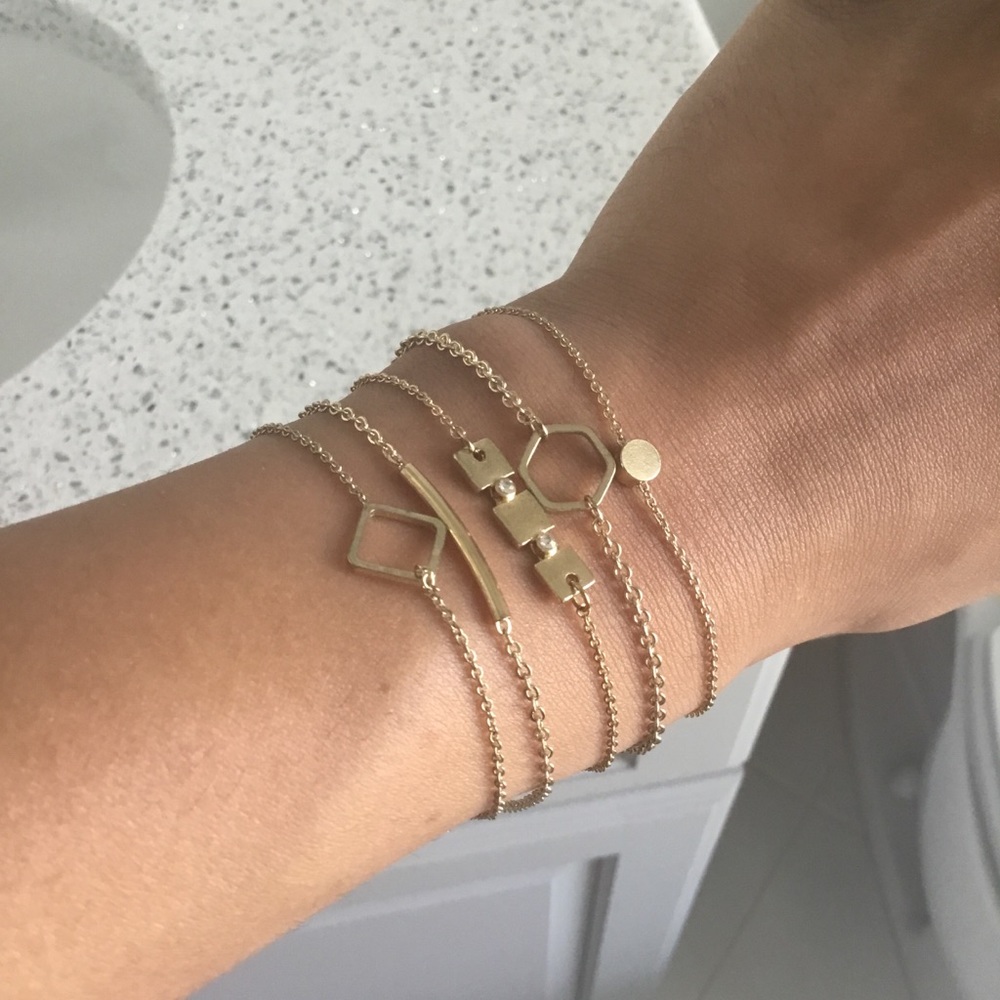 Gold bracelet set